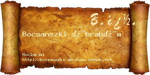 Bocsanszki Ábrahám névjegykártya